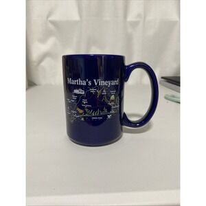 MARTHA'S VINEYARD COFFEE MUG. MARTHA'S VINEYARD TOPOGRAPHY MAP MUG